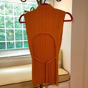 Nordstrom high neck open back long line top. Size M